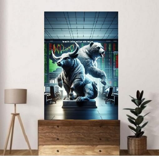 Fliptic Bull Market And Bear Market- Share Trading Motivational Quote Wall Poster, Share Market, Stock Market, Home, Office Decor (12 inch x 18 inch) Pack of 1 - Image 2