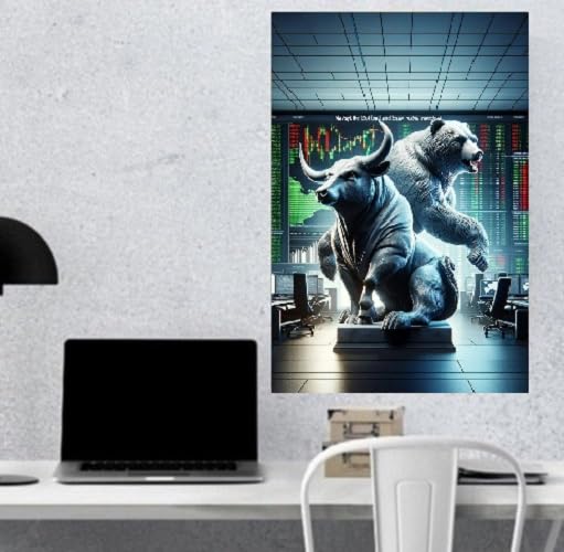 Fliptic Bull Market And Bear Market- Share Trading Motivational Quote Wall Poster, Share Market, Stock Market, Home, Office Decor (12 inch x 18 inch) Pack of 1 - Image 3