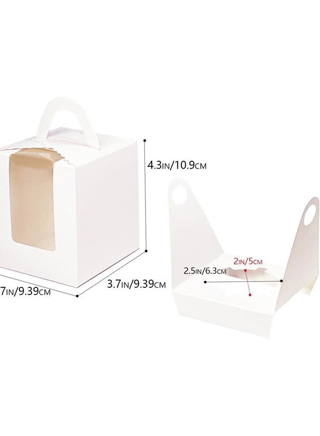 Bakepacker Auto-pop up Individual Cupcake Boxes with Window 25 Count White Single Cupcakes Box 3.6 x 3.6 x 4.3inch Cupcake Carrier - Image 5