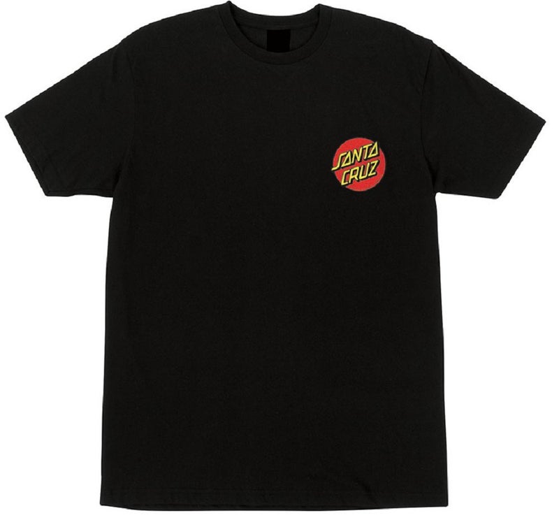 SANTA CRUZ SANTA CRUZ S/S T-Shirt Chest Dot Skate T-Shirt, Black, Medium 