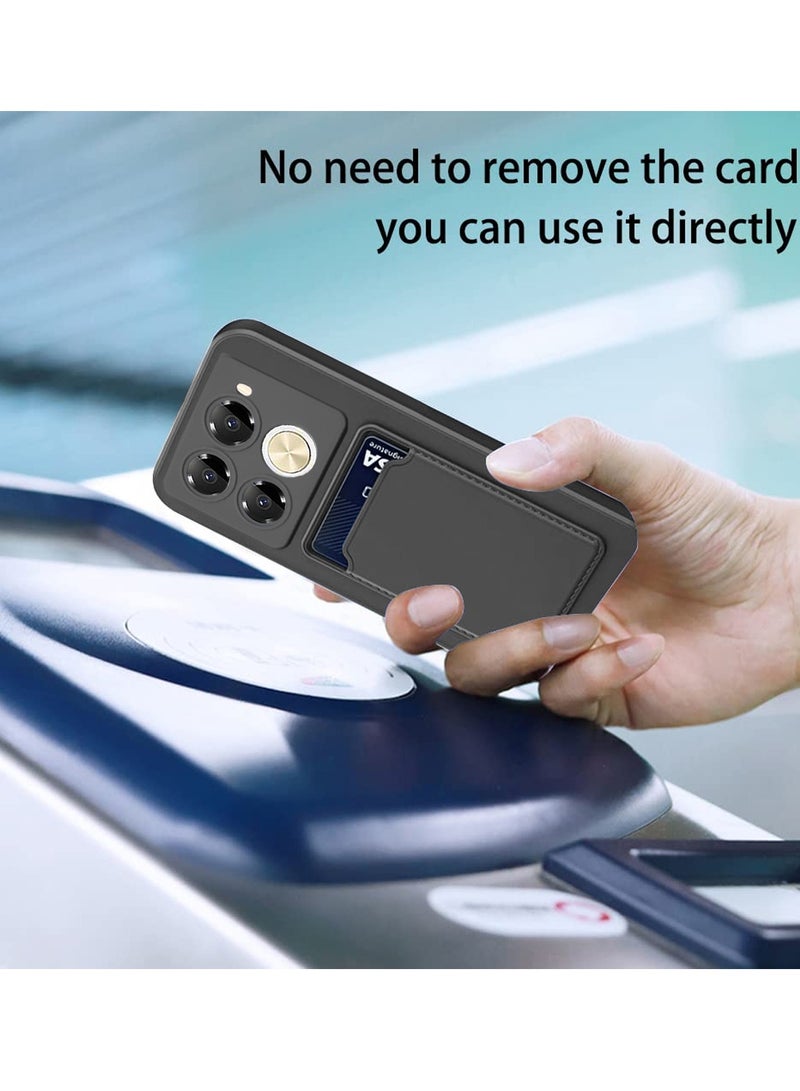 Wtech Silicone TPU With Card Holder Case Cover For Infinix Note 40 Pro 4G / 5G 2024 Black - Image 3