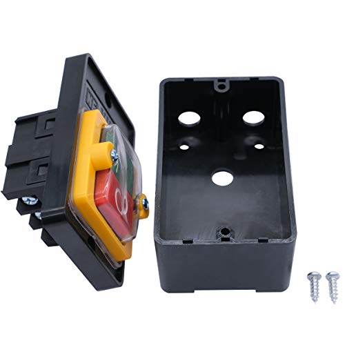 mxuteuk Waterproof Push Button Switch Motor On Off Switch Start Stop Switch Self Lock Mechanical Equipment Control Station 10A AC 220V/380V KAO-10KH - Image 4