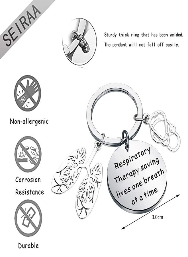 SEIRAA Respiratory Therapist Gift Lung Specialist Keychain Respiratory Therapy Saving Lives RT Gift for Lungs Doctor (Lung Specialist Keychain) - Image 5