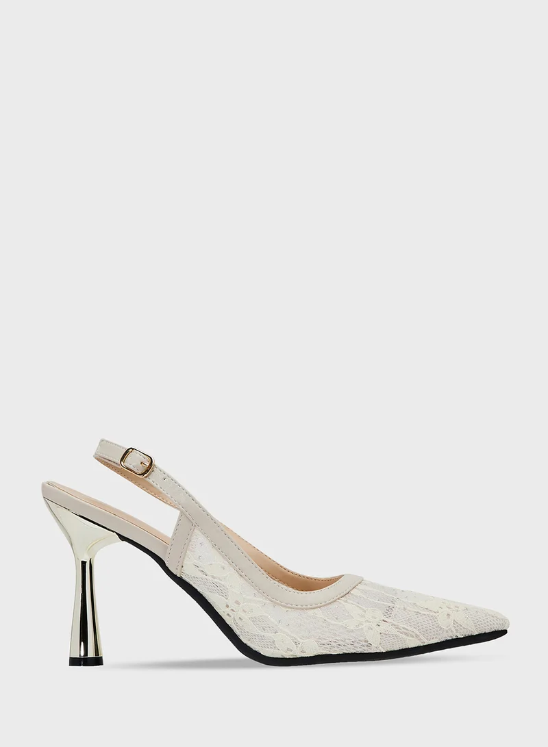 Ginger High Heeled Sling Back Pump