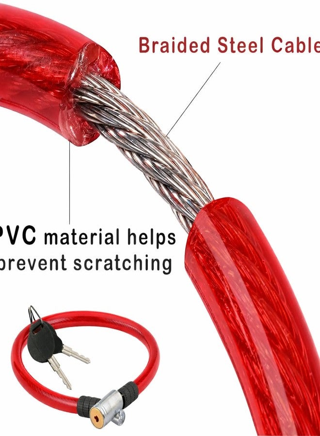 KONIO Helmet Lock Heavy Duty Steel Cable Lock for Bike, Motorcycle,Strollers, Gate & Luggage Security(Pack-1), (Red). - Image 4