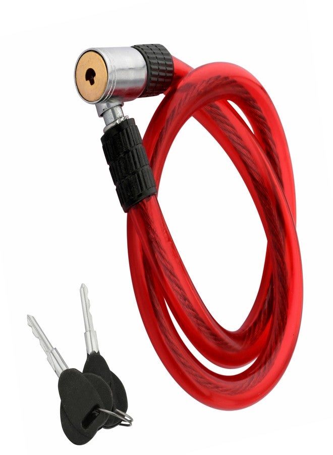 KONIO Helmet Lock Heavy Duty Steel Cable Lock for Bike, Motorcycle,Strollers, Gate & Luggage Security(Pack-1), (Red). - Image 1