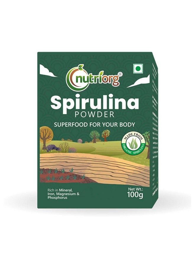 nutriorg مسحوق سبيرولينا العضوي من نوتريورغ | مكمل غذائي من الطحالب البروتينية 100 جرام - Image 1