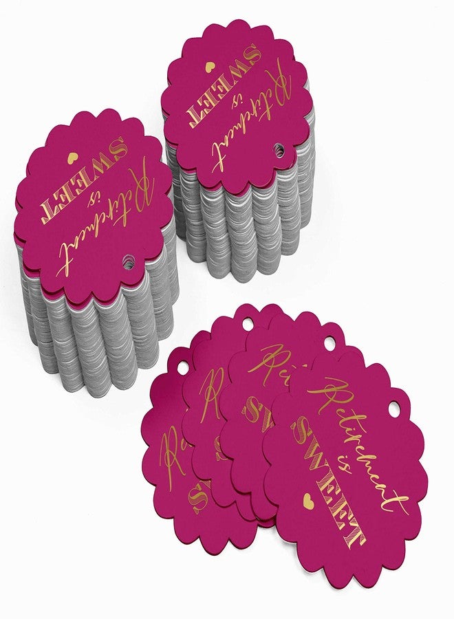 Inkdotpot Gold Foil Retirement is Sweet Text Tags Favor Hang Paper Tags 100 Pieces - Image 3