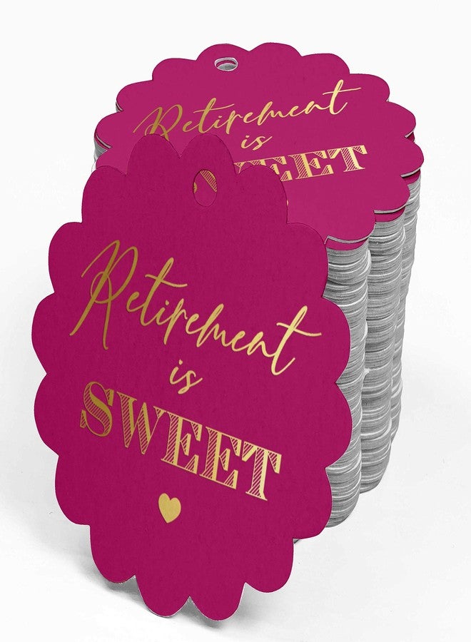 Inkdotpot Gold Foil Retirement is Sweet Text Tags Favor Hang Paper Tags 100 Pieces - Image 4