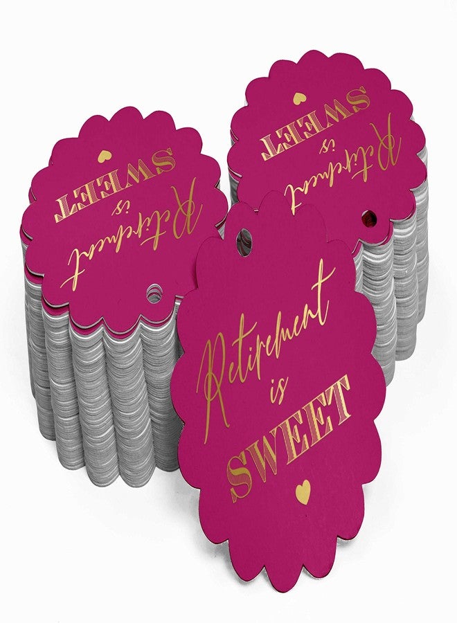 Inkdotpot Gold Foil Retirement is Sweet Text Tags Favor Hang Paper Tags 100 Pieces - Image 2