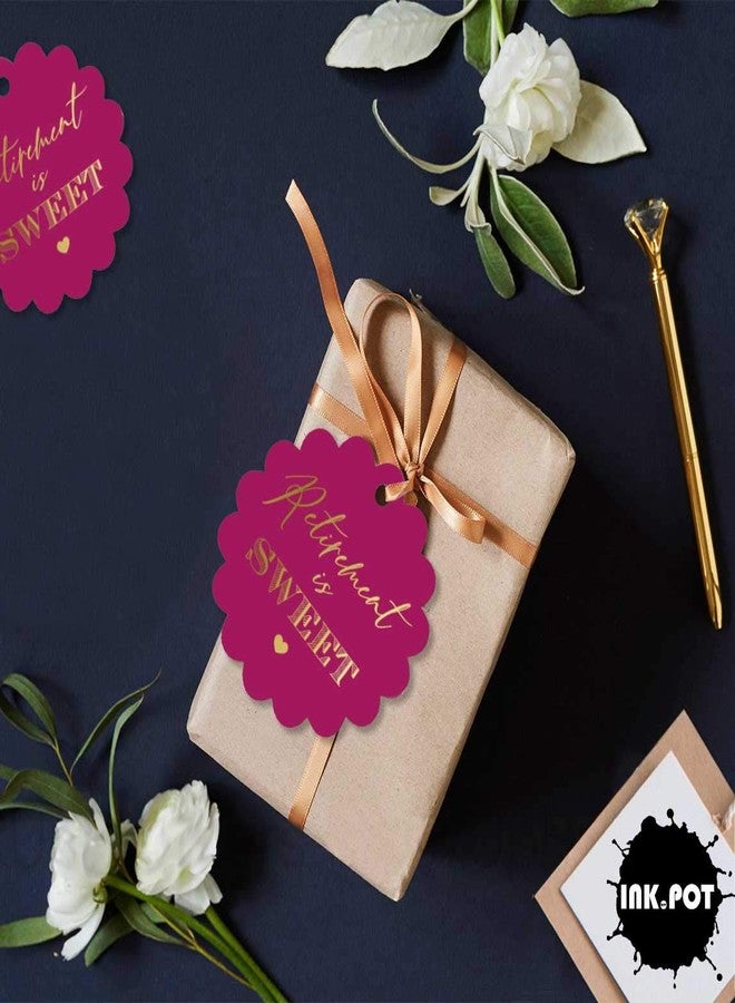 Inkdotpot Gold Foil Retirement is Sweet Text Tags Favor Hang Paper Tags 100 Pieces - Image 5