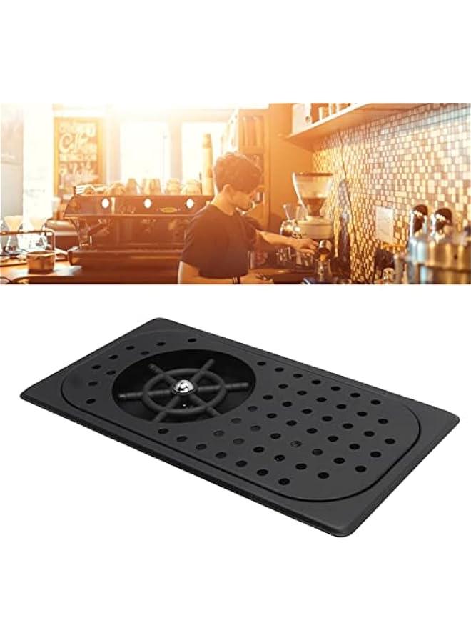 Glass Rinser,Stainless Steel Bar Steaming Pitcher Rinser Kitchen Countertop Sink Coffee Cup Rinser with Drip Tray Hose Espresso Cup Pitcher High Pressure Rinser (Black A) - Image 3