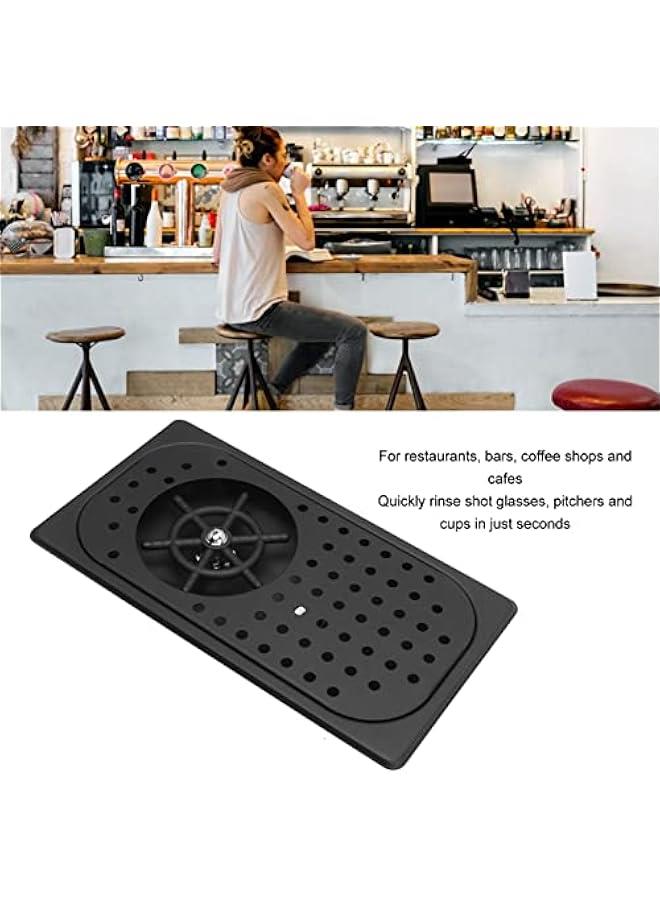 Glass Rinser,Stainless Steel Bar Steaming Pitcher Rinser Kitchen Countertop Sink Coffee Cup Rinser with Drip Tray Hose Espresso Cup Pitcher High Pressure Rinser (Black A) - Image 5
