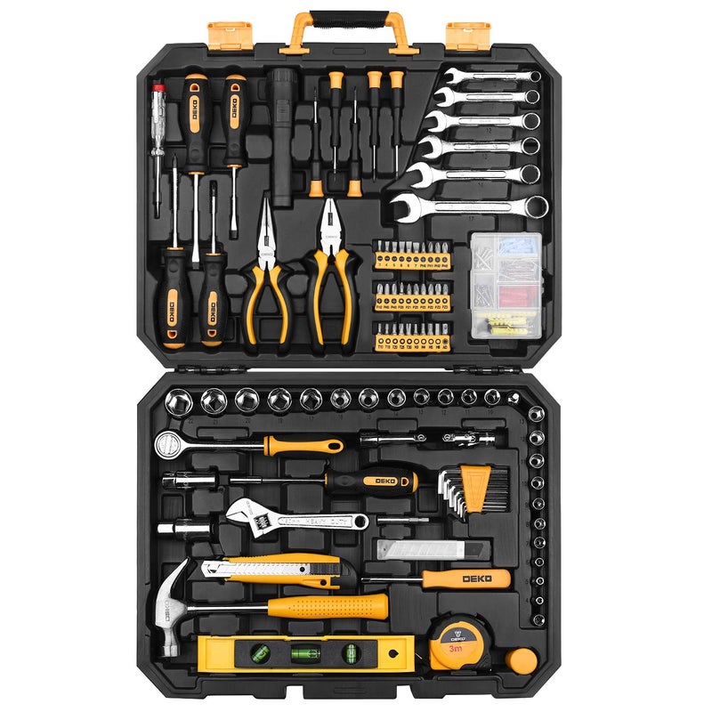 DEKOPRO 208 Piece Tool Set,General Household Hand Tool Kit, Auto Repair Tool Box with Plastic Toolbox Storage Case - Image 4