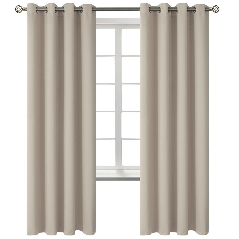 BGment Room Darkening Curtains 72 Inches Long - Grommet Thermal Insulated Drapes Window Treatment Curtains for Bedroom  2 Panels  52 x 72 Inch  Camel - Image 1