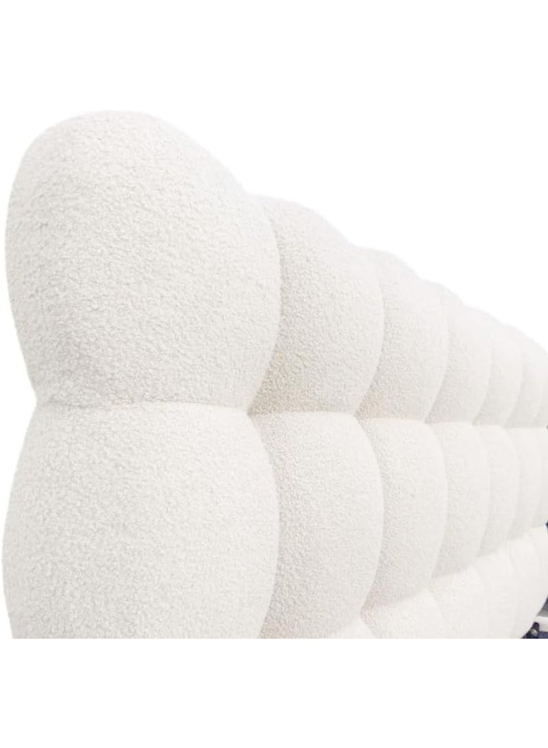 Karnak Samantha Tufted Boucle Bed Upholstered Queen Size150x200cm Bed Frame - Modern Bedroom Furniture - Image 5