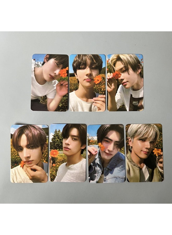 NIBEMINENT 7 قطع بطاقات لومي إنهيبن البرتقالية لجمع الهدايا لمحبي كيبوب - Image 1