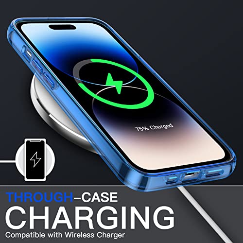 JETech Case for iPhone 14 Pro Max 6.7-Inch, Non-Yellowing Shockproof Phone Bumper Cover, Anti-Scratch Clear Back (Blue) - Image 4