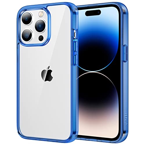 JETech Case for iPhone 14 Pro Max 6.7-Inch, Non-Yellowing Shockproof Phone Bumper Cover, Anti-Scratch Clear Back (Blue) - Image 1