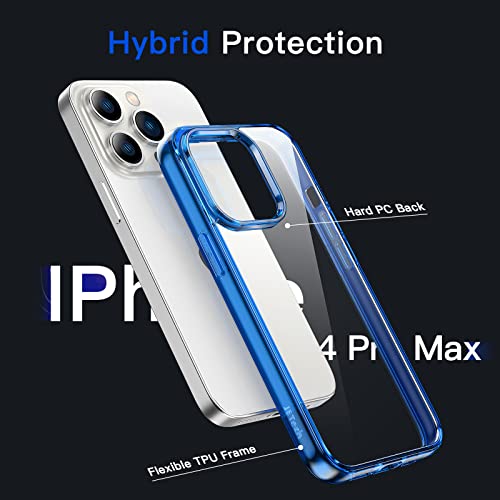 JETech Case for iPhone 14 Pro Max 6.7-Inch, Non-Yellowing Shockproof Phone Bumper Cover, Anti-Scratch Clear Back (Blue) - Image 3