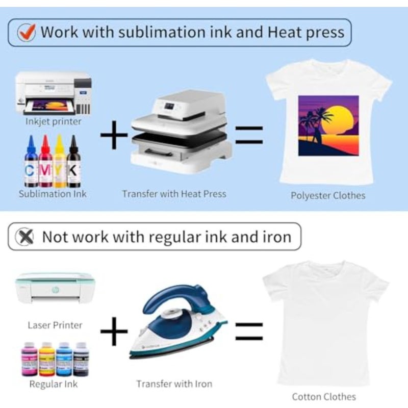HTVRONT Sublimation Paper 11x17 Inch - 120 Sheets Easy to Transfer Sublimation Paper for T-shirts, Tumblers, Mugs A3 High Transfer Rate, Quick-Dry Formula, Universal Compatibility, Beginner-Friendly Sheets, No Curl - Image 5