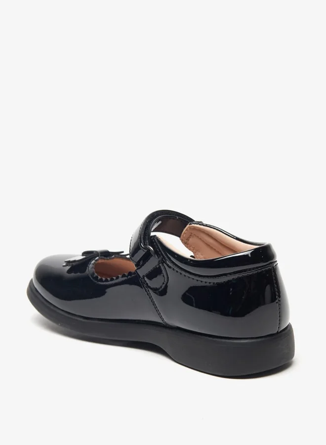 فلورا بيلا من شو إكسبرس Bow Applique Mary Jane School Shoes with Hook and Loop Closure