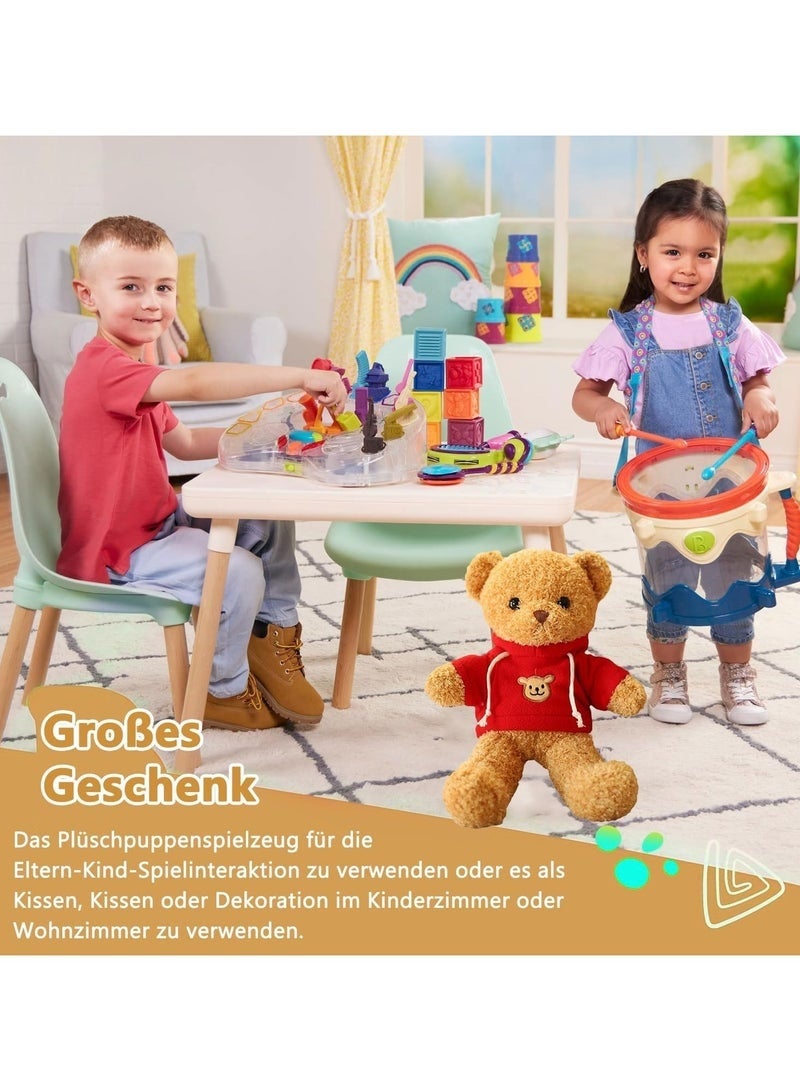 Cute Teddy Bear Plush Stuffed Animal, Teddy Bear with Clothes, Gifts for Children( Brown) - Image 3