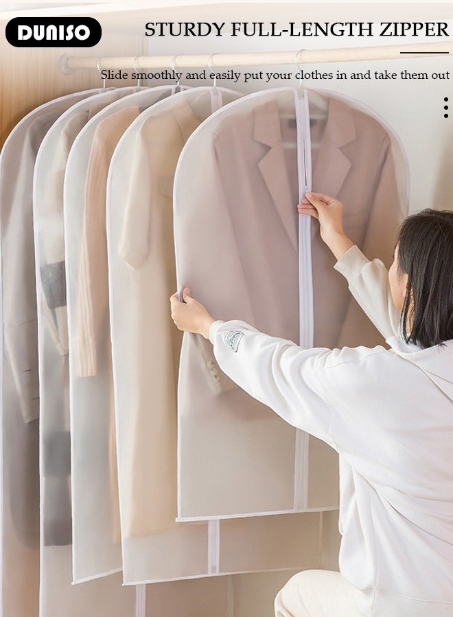 DUNISO 10 Pack Clear Garment Bags for Hanging Clothes with Full Zipper, Dust Proof Hanging Clothes Storage Bag Travel Hanging Garment Bags for Closet Storage, Suit Bags for Closet Storage and Travel 60*100cm  - Image 3