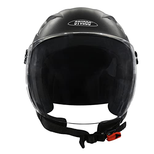STUDDS RAY ISI Certified Open FACE Helmet for Men and Women with D - Ring Lock (Black-L) - Image 2