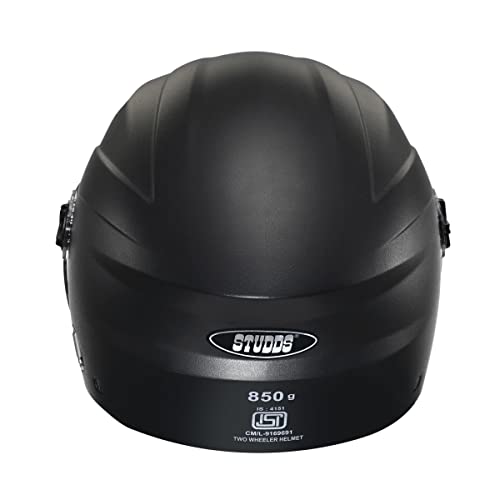 STUDDS RAY ISI Certified Open FACE Helmet for Men and Women with D - Ring Lock (Black-L) - Image 4