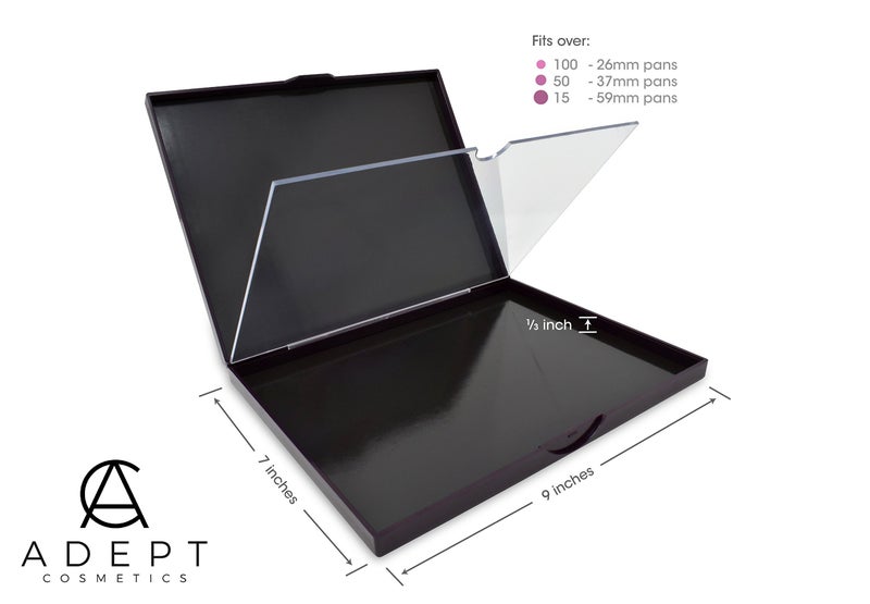 Adept Cosmetics The Adept Palette in Singularity Black - Double Sided Magnetic Empty Palette with Divider, Holds Over 100 Single Round Standard Sized Eyeshadow Pans, Hardshell Case - Image 2