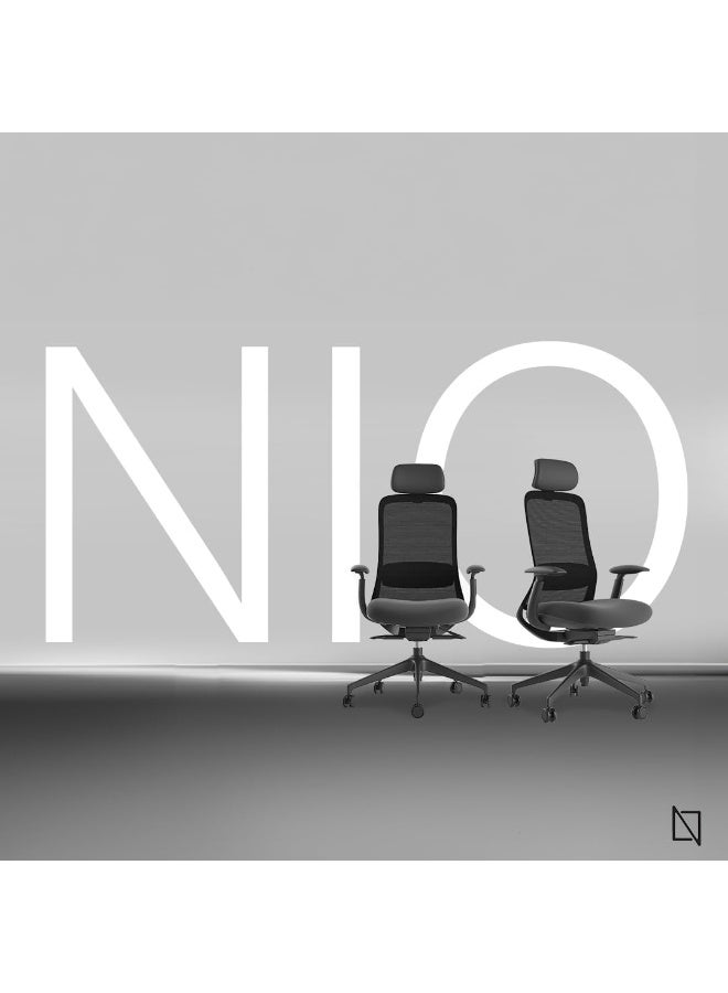 Navodesk NIO Ergonomic Chair, Premium, Office & Computer Chair with Lumbar Support, Adjustable Seat (All Black) - Image 2