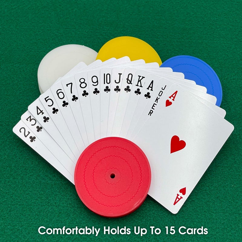 CHH 4 Piece Round Card Holders in Red, White, Yellow & Blue, Multi - Image 5