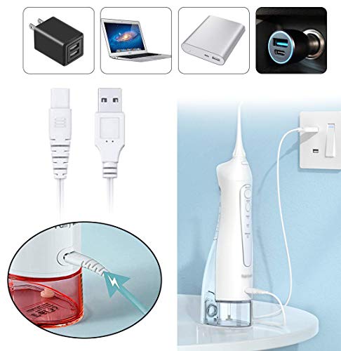 Akingdleo Cordless Water Flosser Charging Cable, Portable Oral Irrigator Recharge Cord.Replacement Charger Cord Compatible for Fairywill Water Flosser - Image 2