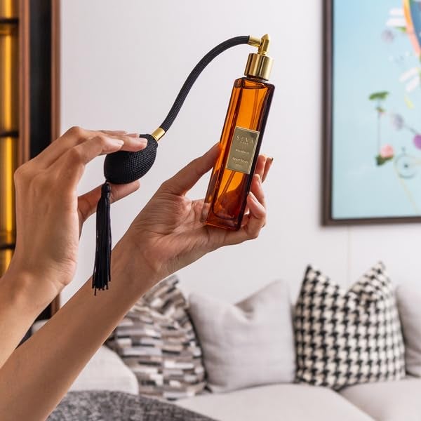 SEVA HOME Mandarin Room Spray | Long-Lasting Citrus Fragrance | Freshens Rooms Instantly | Premium Home Decor | Elegant Designer Bottle | 50ml - Image 3
