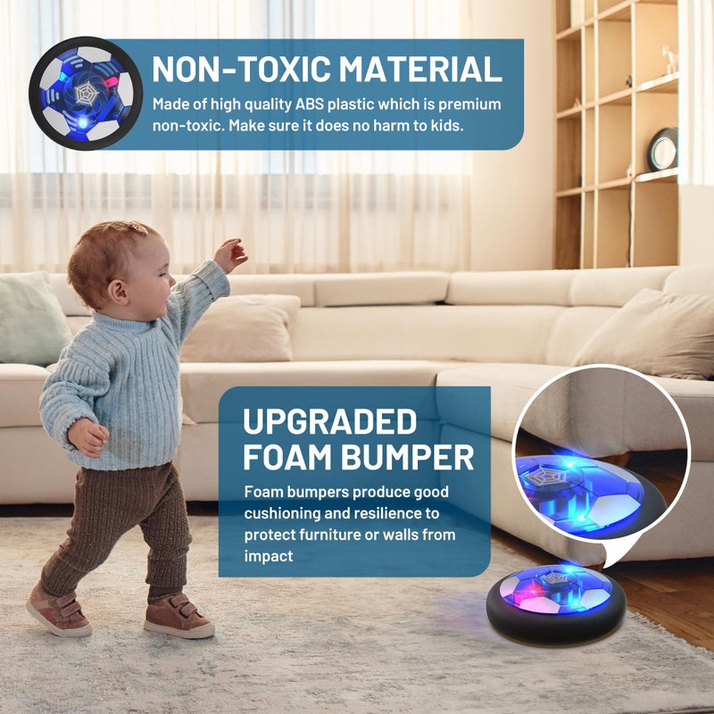 Freecat Rechargeable Hover Soccer Ball for Kids - Boy Birthday Gifts Age 6, 7, 8, 9, 10, 11, 12 Year Old, Indoor Light-Up Air Power Floating Soccer Ball Boy Toys for Kids Age 4-6, 6-8, 8-12 - Image 3
