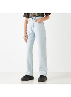 Lee Cooper Lee Cooper Solid Straight Fit Jeans with Pockets  - Image 1