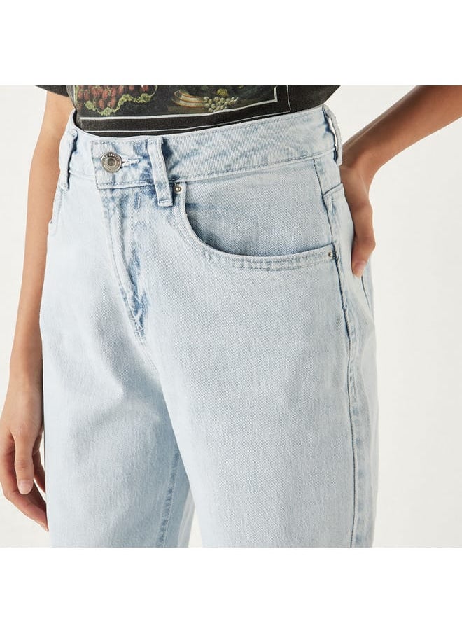 Lee Cooper Lee Cooper Solid Straight Fit Jeans with Pockets  - Image 4