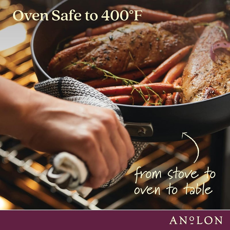 Anolon Advanced Home Hard Anodized Nonstick Sauce PanSaucepan with Straining and Lid 2 Quart 2 Qt Straining Saucepan Onyx - Image 4