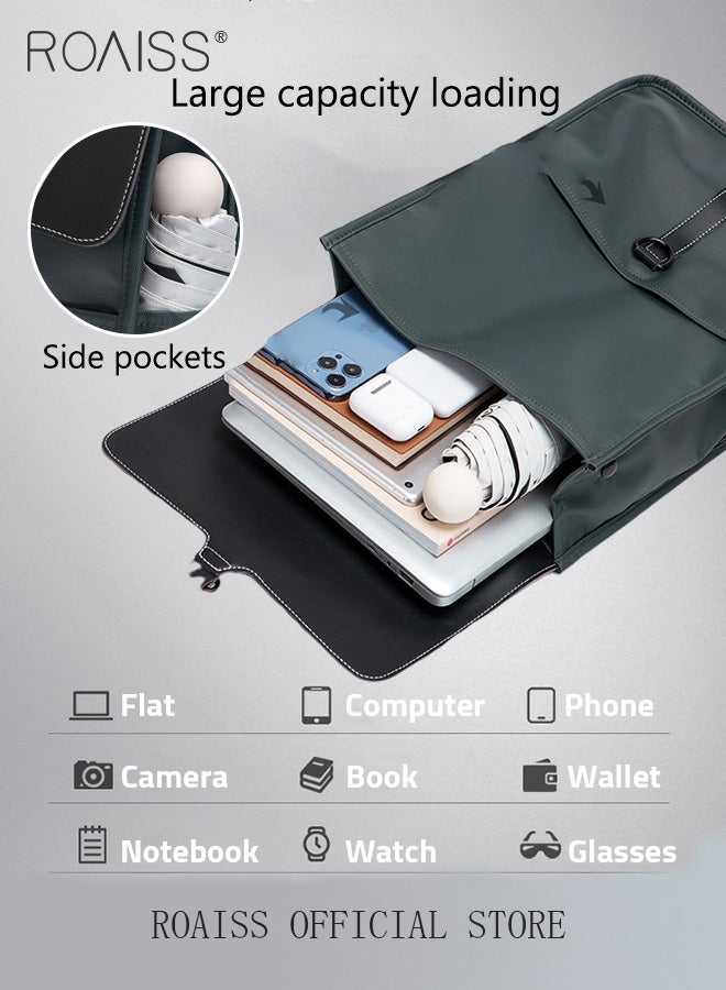 roaiss Unisex Multifunctional Commuter Backpack Business Style Shoulder Bag with Large Capacity Scientific Compartmentalization Fashionable Design Suitable for Short Trips and Carrying Laptops  - Image 5