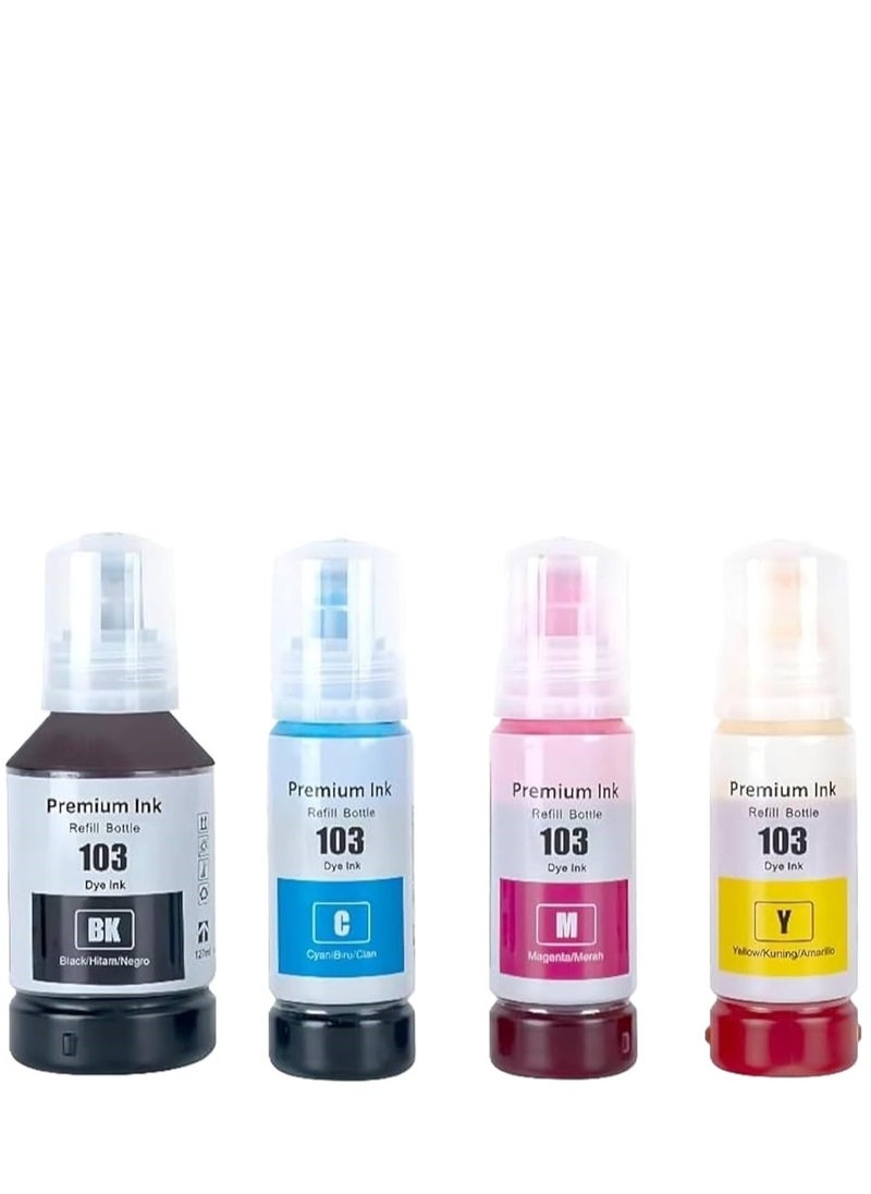 NEXUVA 103 Compatible Refill Ink Bottles by NEXUVA – Replacement for Epson 103 – Black, Cyan, Magenta, Yellow (4-Pack)  - Image 3