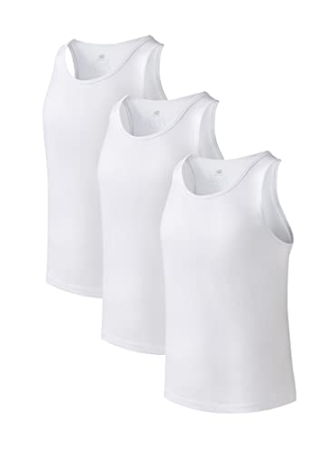 DAVID ARCHY Men's Tank Top Bamboo Rayon Undershirts Tank Shirt Moisture-Wicking A-Shirt for Men, 3-Pack (XL, White) - Image 1