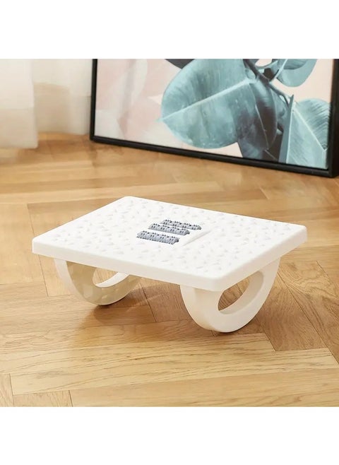 Rocking Foot Rest with Manual Massage Rollers (White)