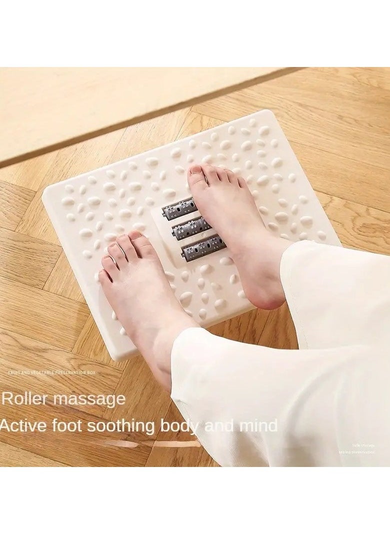 MIRFA Rocking Foot Rest with Manual Massage Rollers (White)  - Image 3