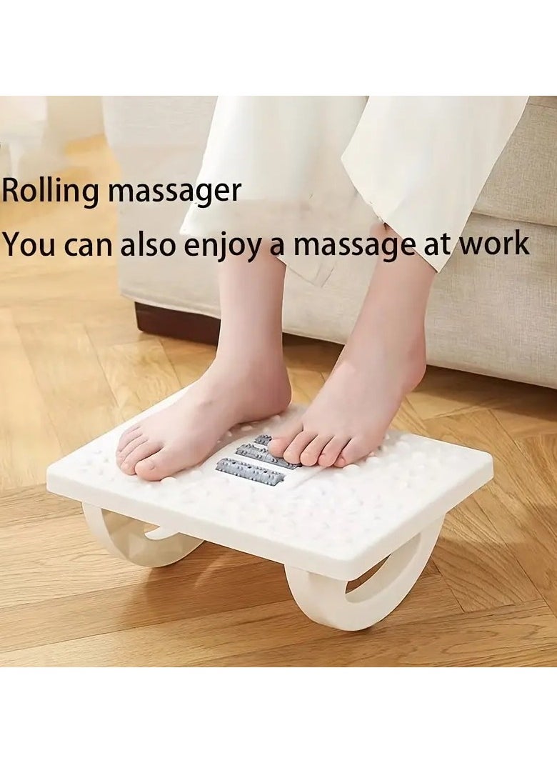 MIRFA Rocking Foot Rest with Manual Massage Rollers (White)  - Image 2