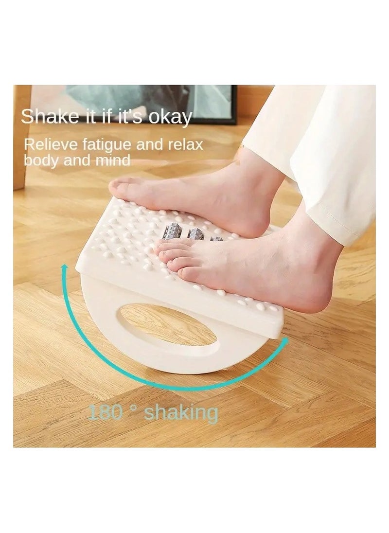 Rocking Foot Rest with Manual Massage Rollers (White)