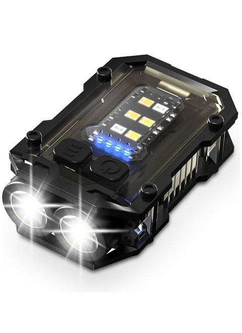 Mini Powerful Flashlight XGP New Version Flashlight Super Bright Rechargeable USB C Mini Small Portable Keychain Pocket Flashlights (Black)