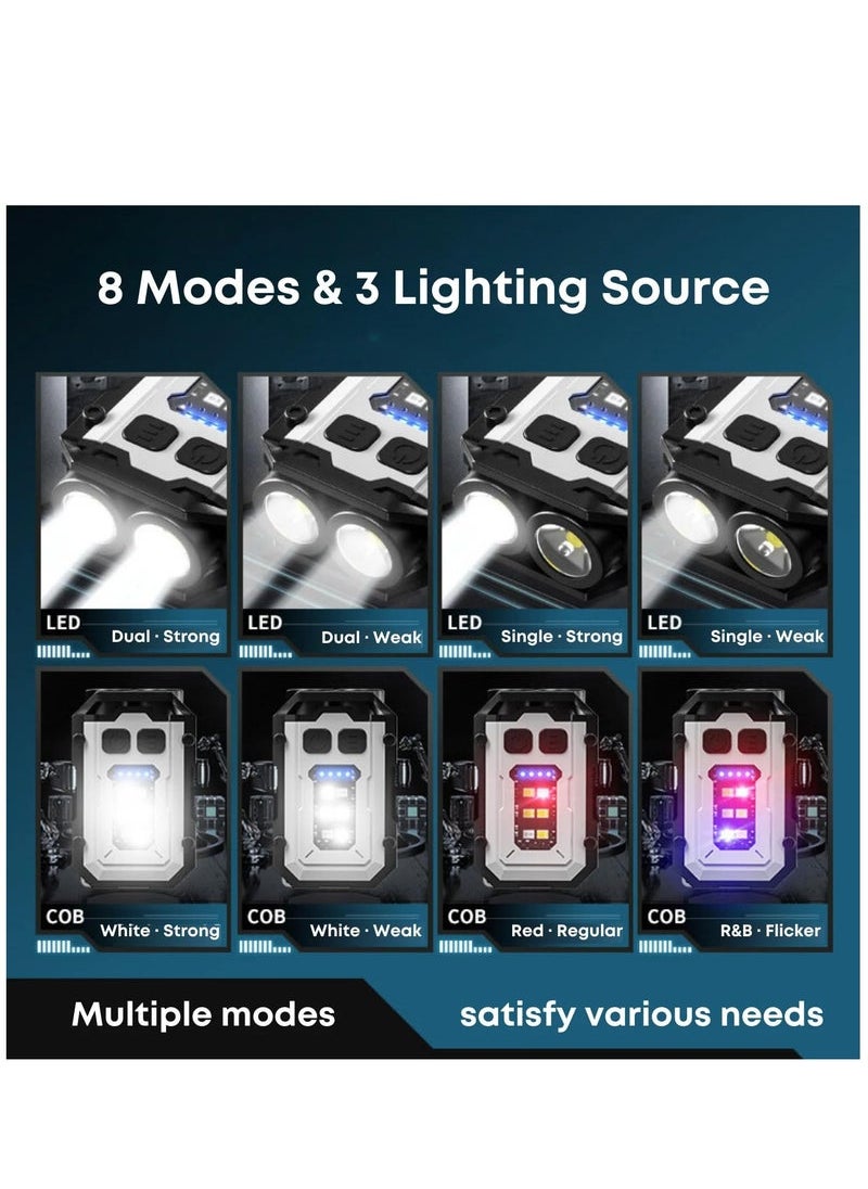 Beauenty - Mini Powerful Flashlight XGP New Version Flashlight Super Bright Rechargeable USB C Mini Small Portable Keychain Pocket Flashlights (Black) - Image 1