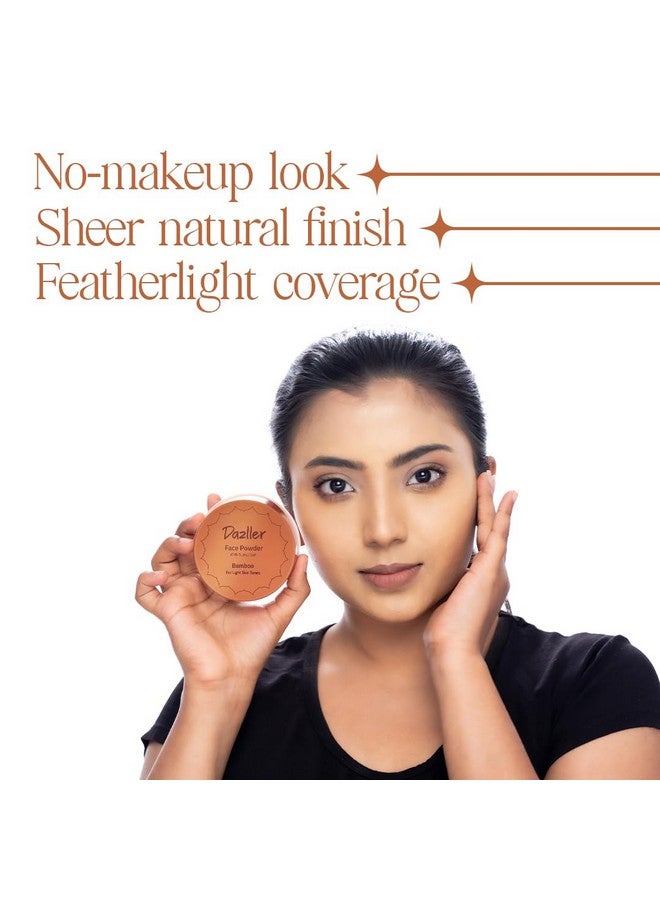 DAZLLER Loose Compact Powder, For Setting Makeup, Featherlight Sheer Finish For All Skin Type, Brown, Oil-Control, Added Sunscreen, 30G-Soft Caramel R33 - Image 4