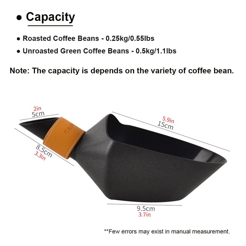 CAFEMASY Coffee Bean Scale Measure Scoop Shovel Kilo Bean Scooper (Black-Small) - Image 2